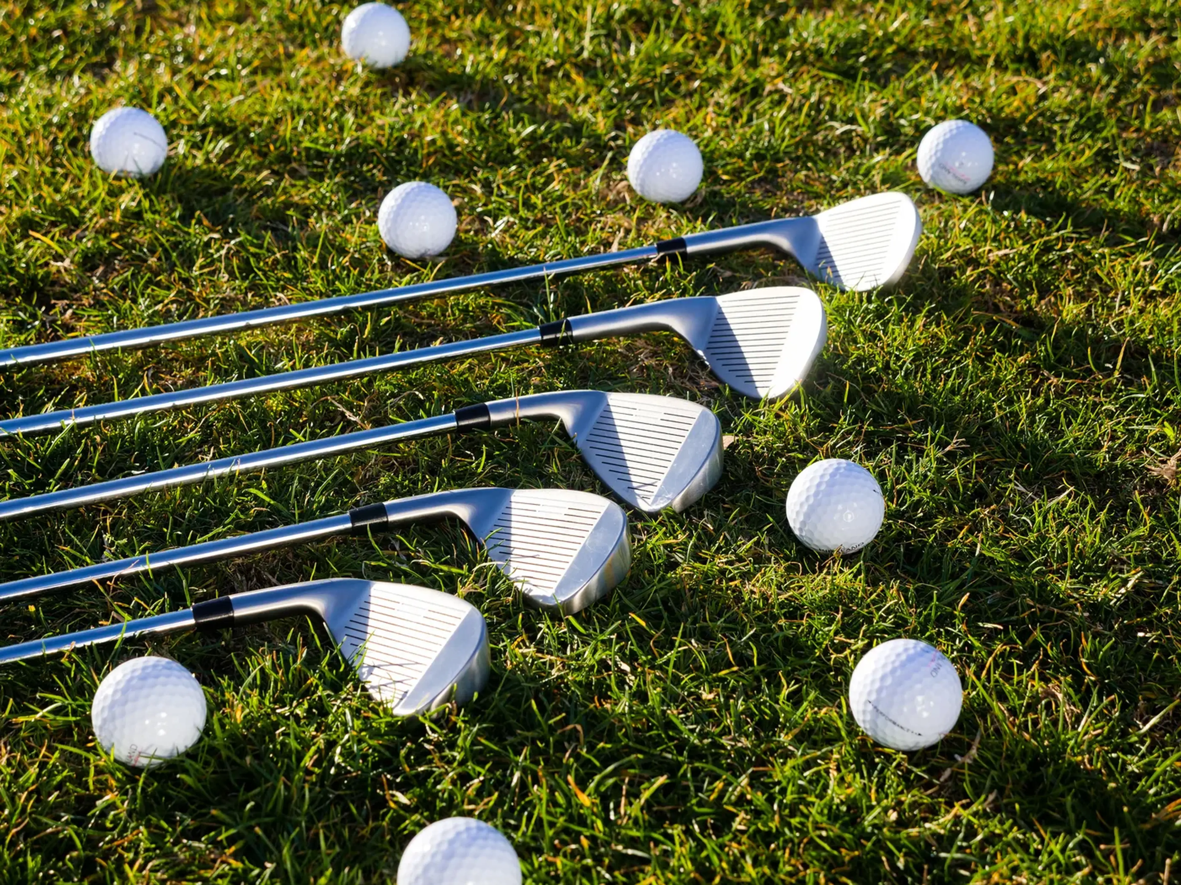 A set of golf irons