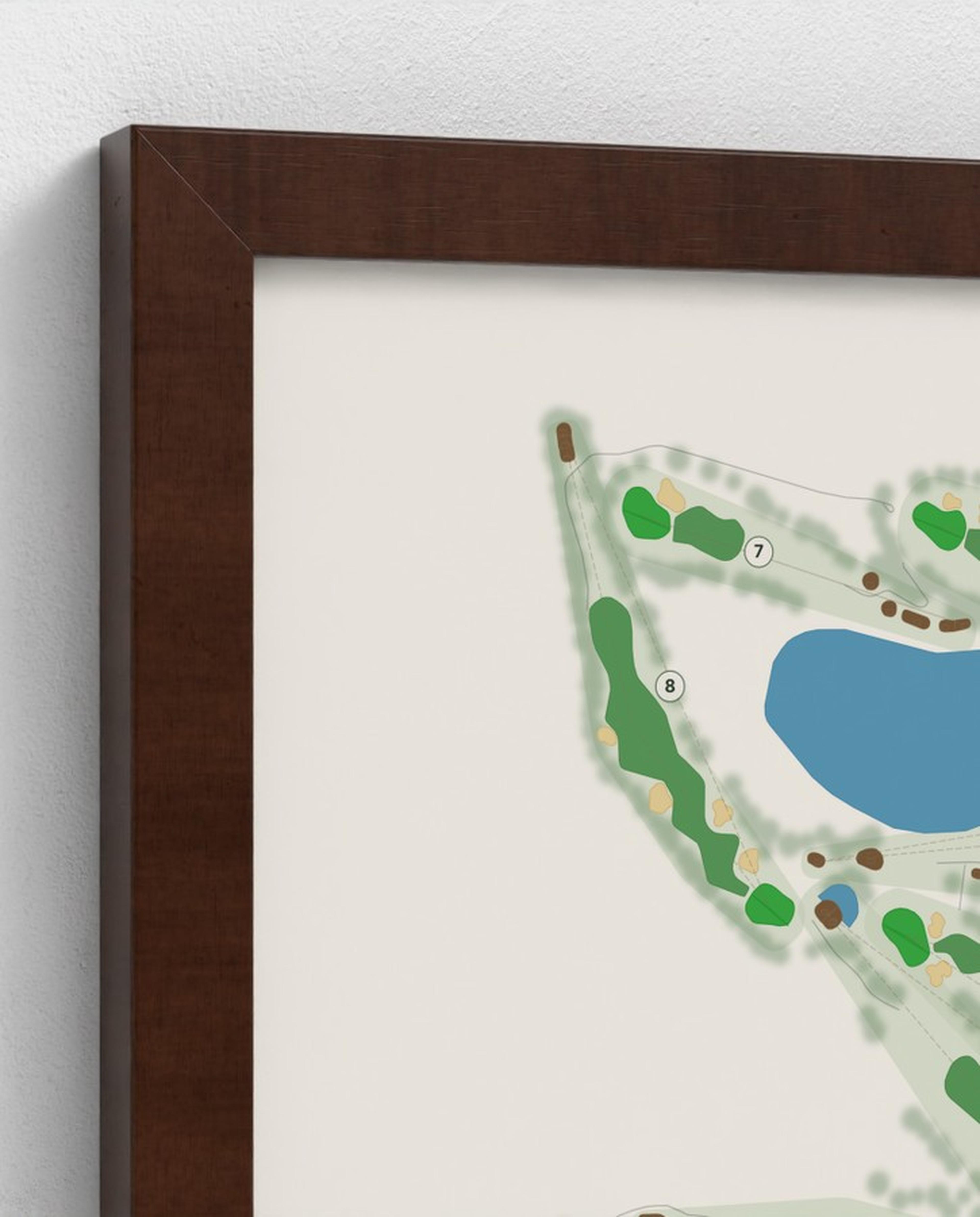 Close-up of a Brown frame corner on an Elanora print