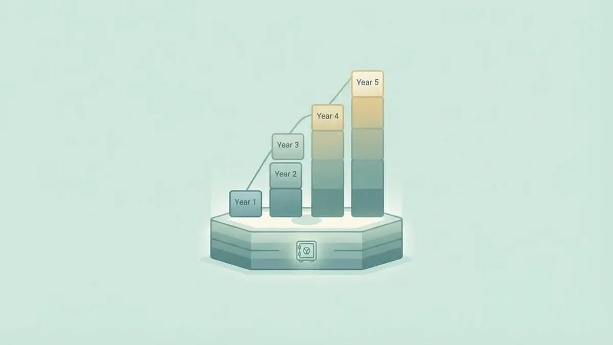 Illustration of yearly interest on a one hundred thousand dollar CD