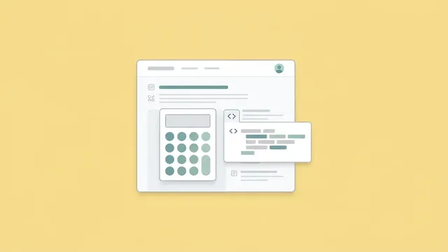 Illustration of a free calculator widget embed on a website