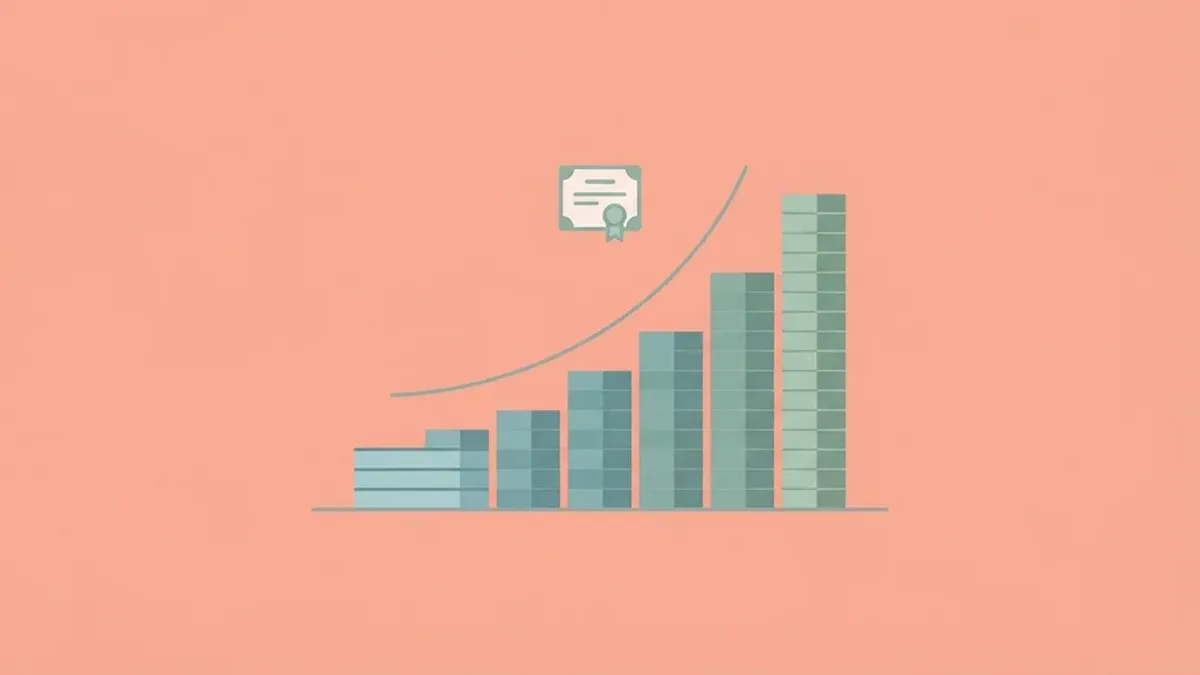 Illustration of CD savings growing over a year