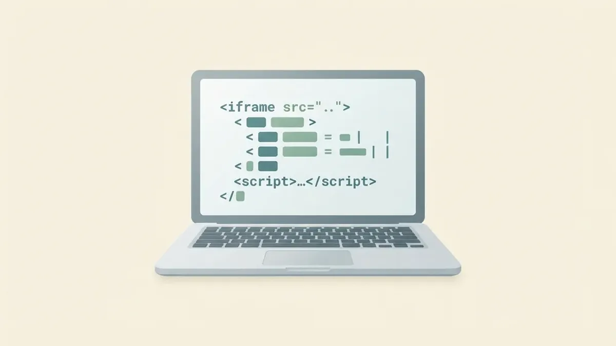 Illustration of calculator embed code for a website