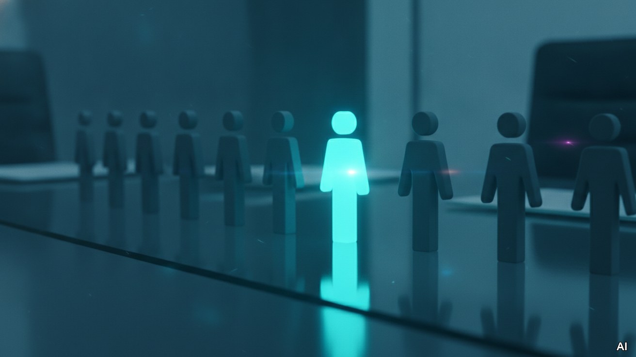 Stylische Figuren symbolisieren die gezielte Personalsuche in einem Team.
