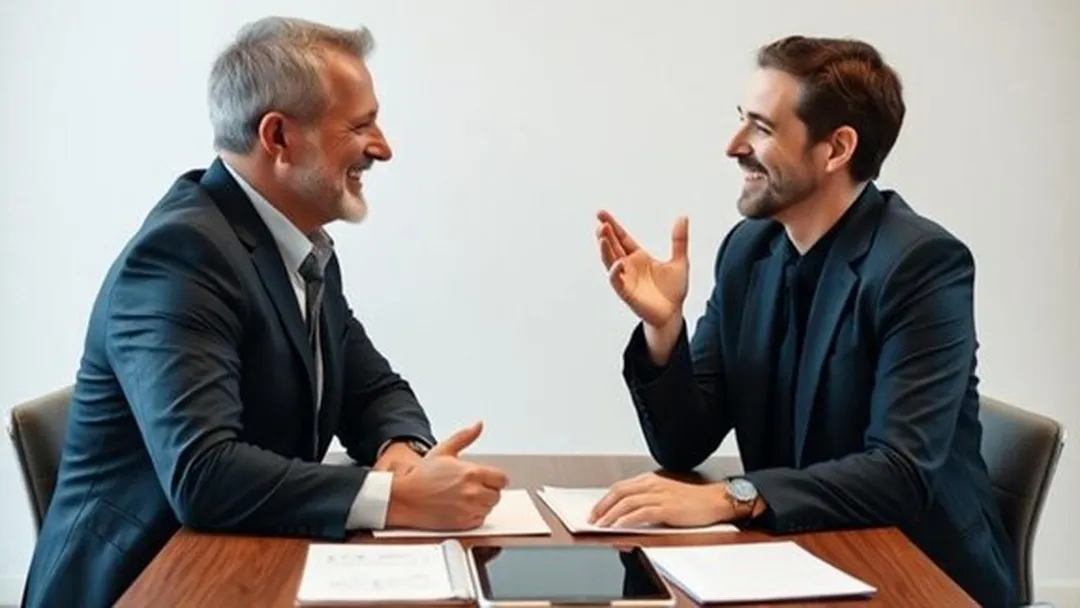 Gespräch zweier Berater im Büro