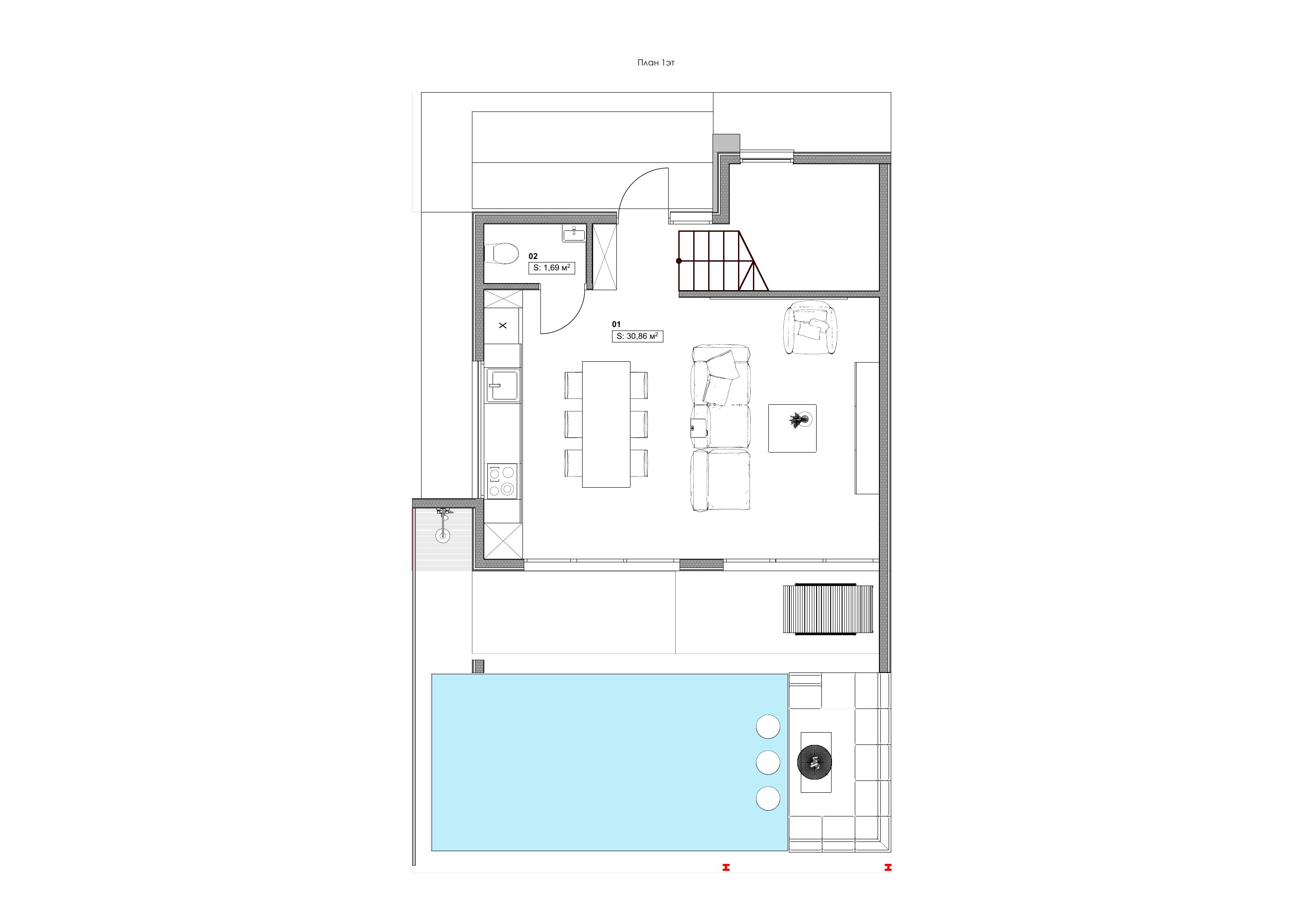 Architectural floor plan for the Superior Villa