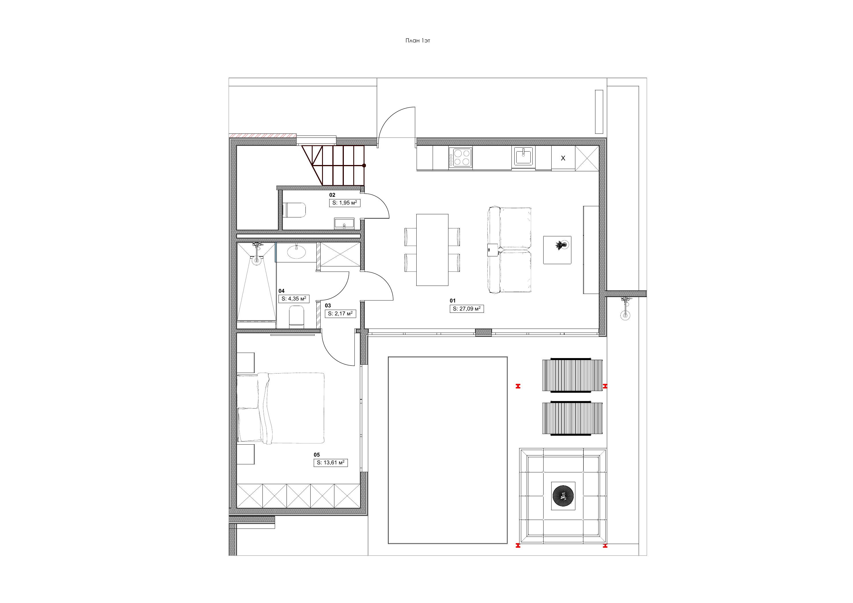 Architectural floor plan for the Signature Villa