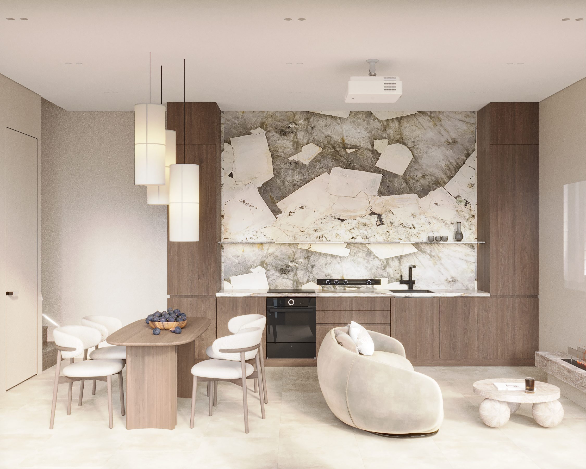 Kitchen and living space in the Superior Villa