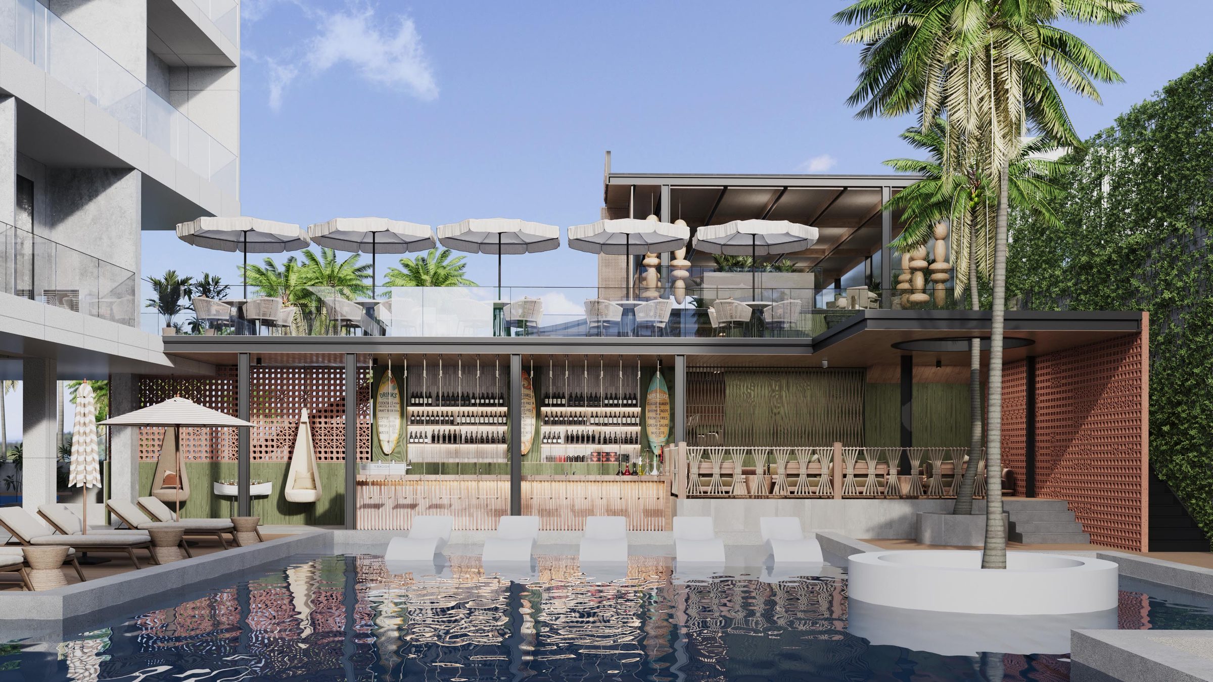 Poolside island living at Solvyn City