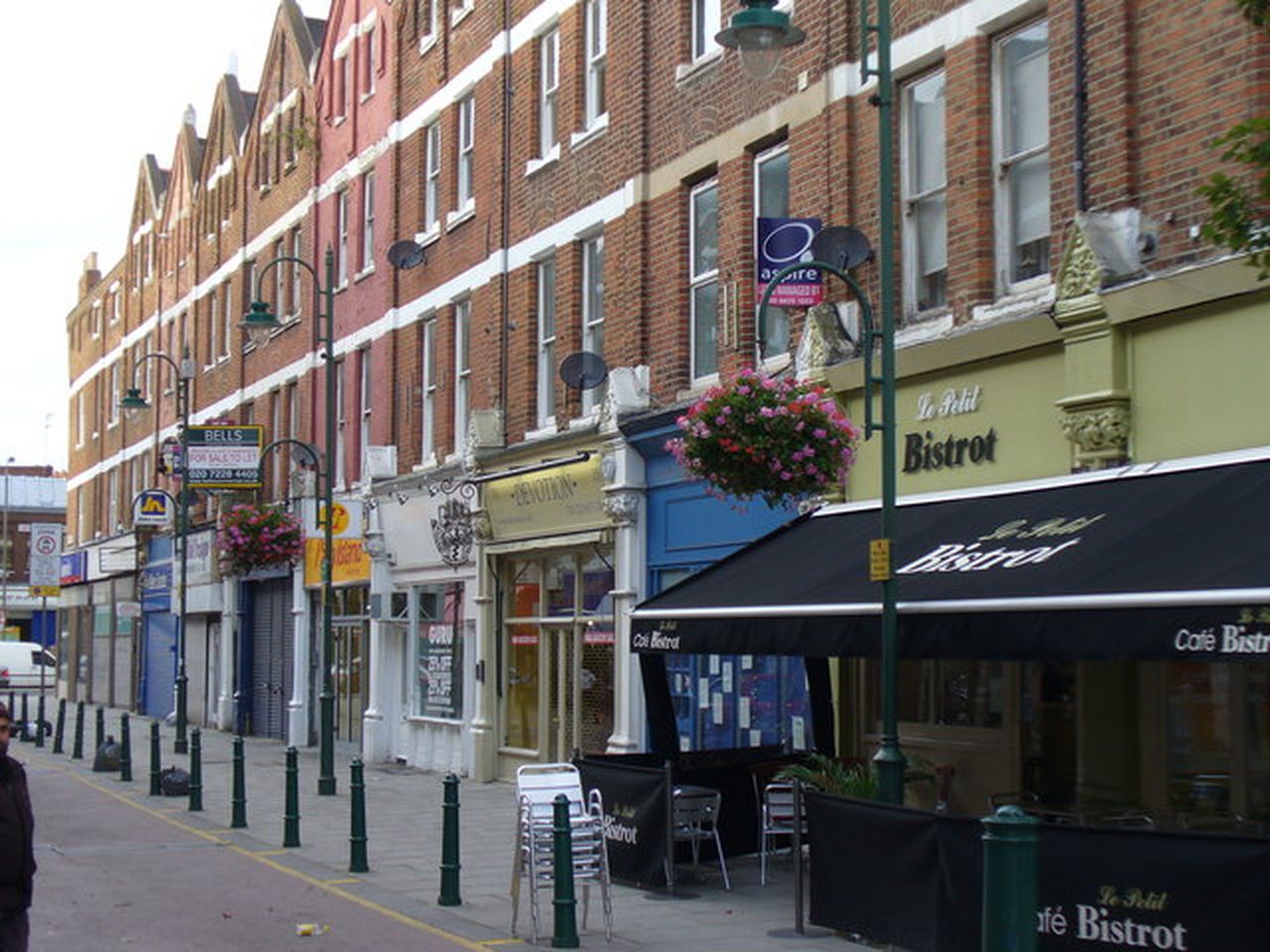 The pedestrianised Hildreth Street in Balham, lined with independent shops
