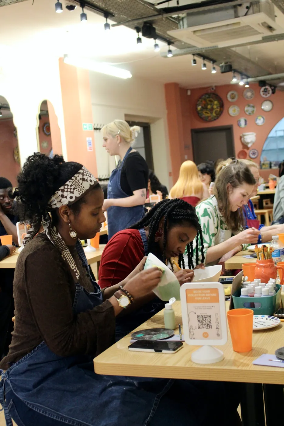 Daytime pottery painting at Studio 136