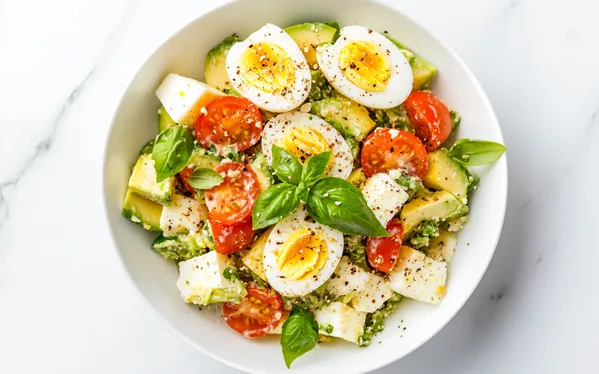 Eiersalade met avocado en kalkoen