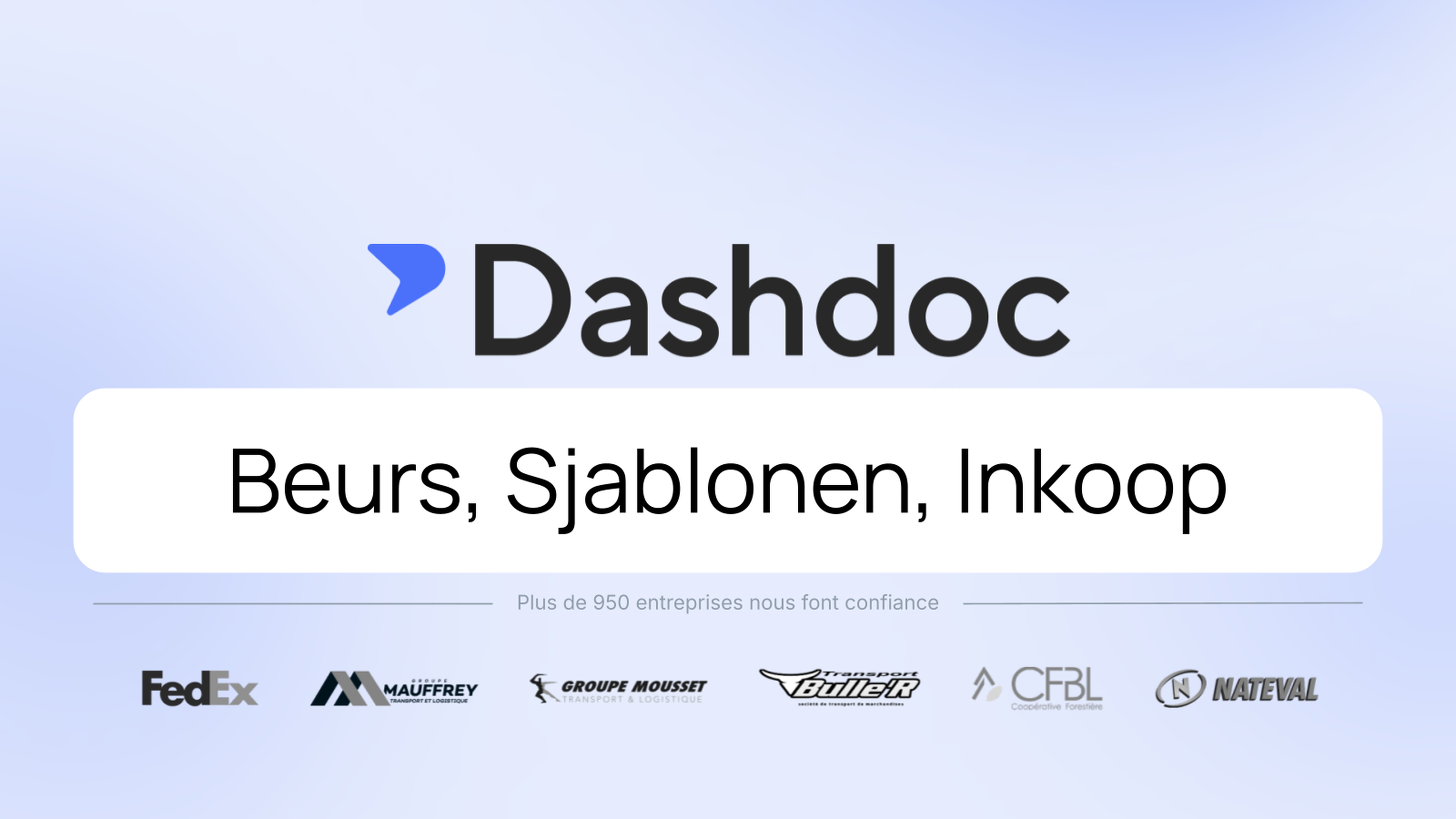 Beurs, Sjablonen, Inkoop