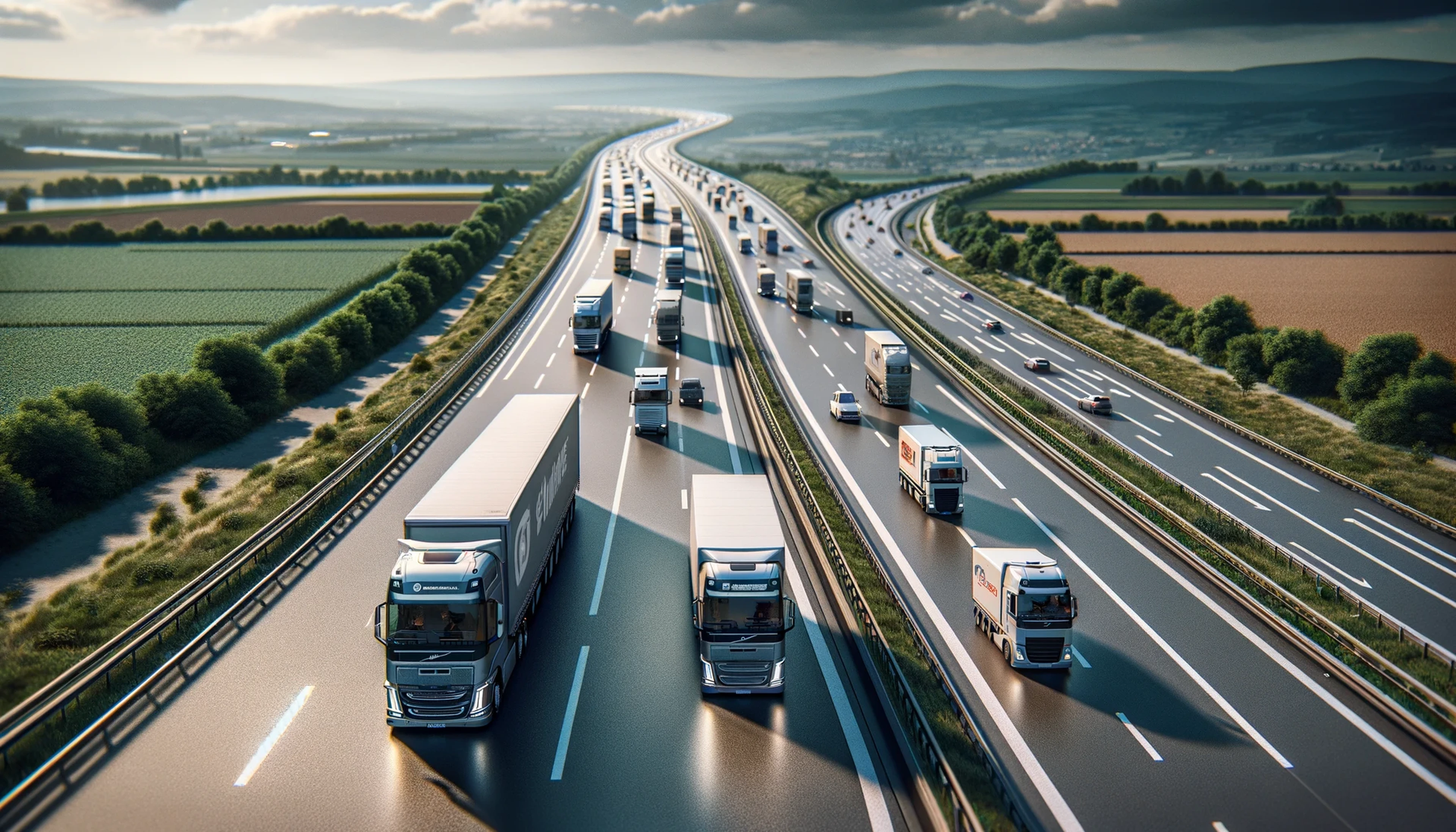 Camions sur l'autoroute