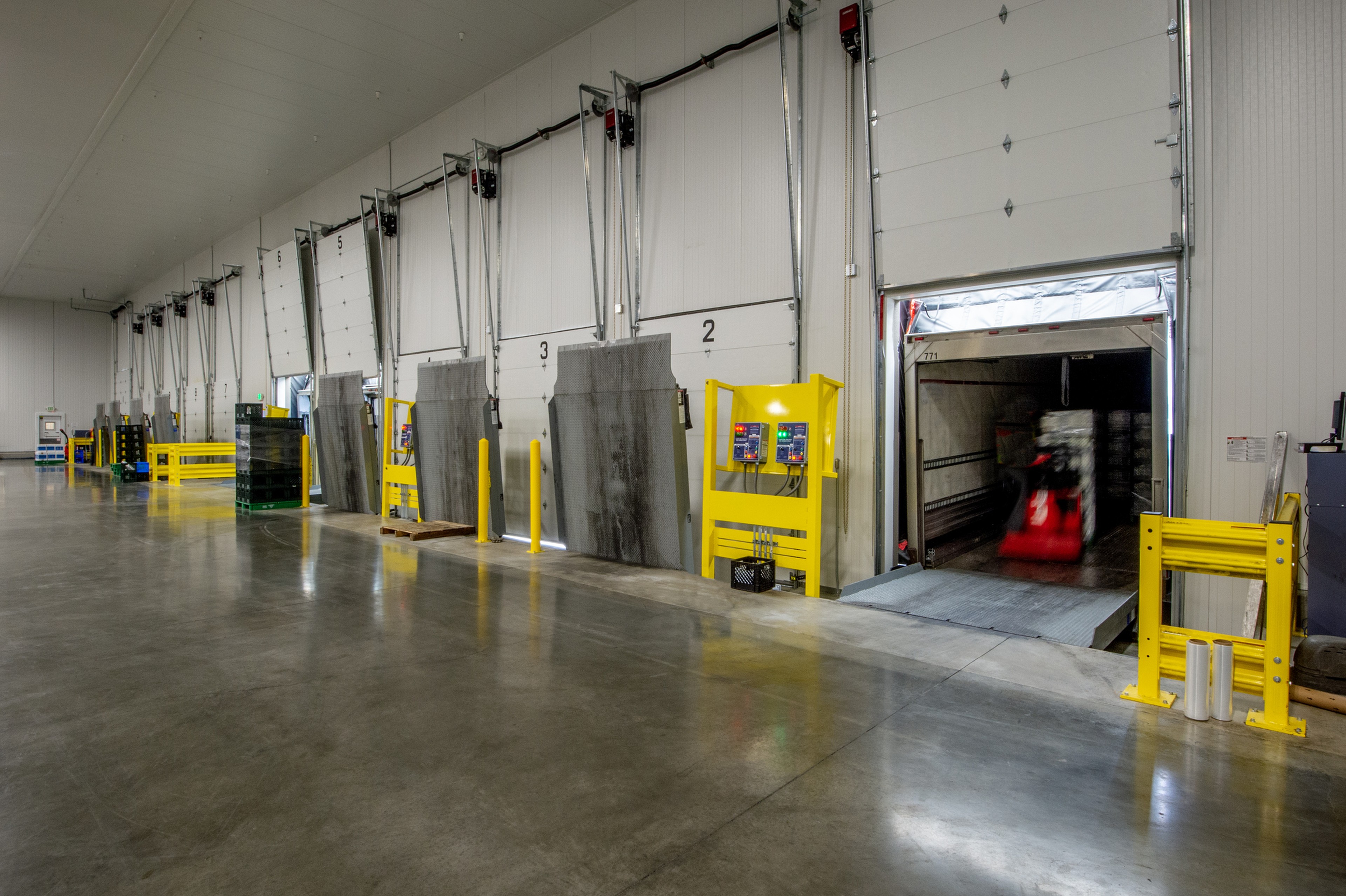 View from indoors : docks for trucks
