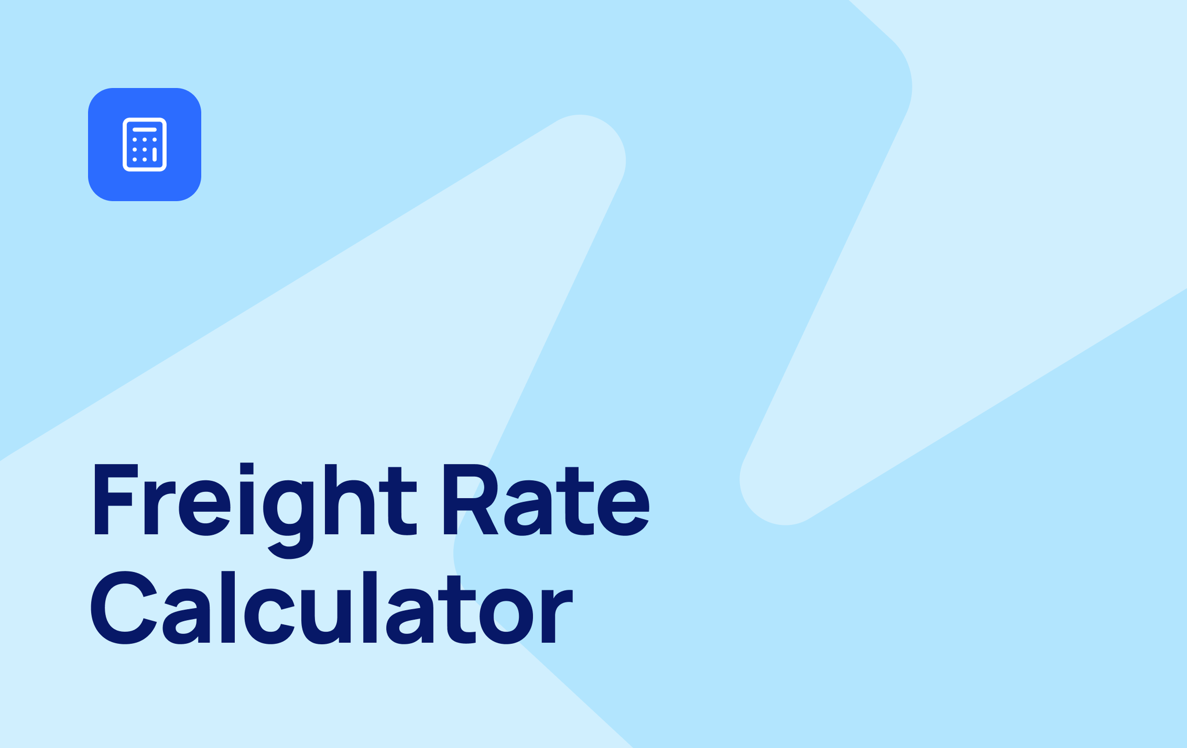 Freight rate calculator showing cost per load