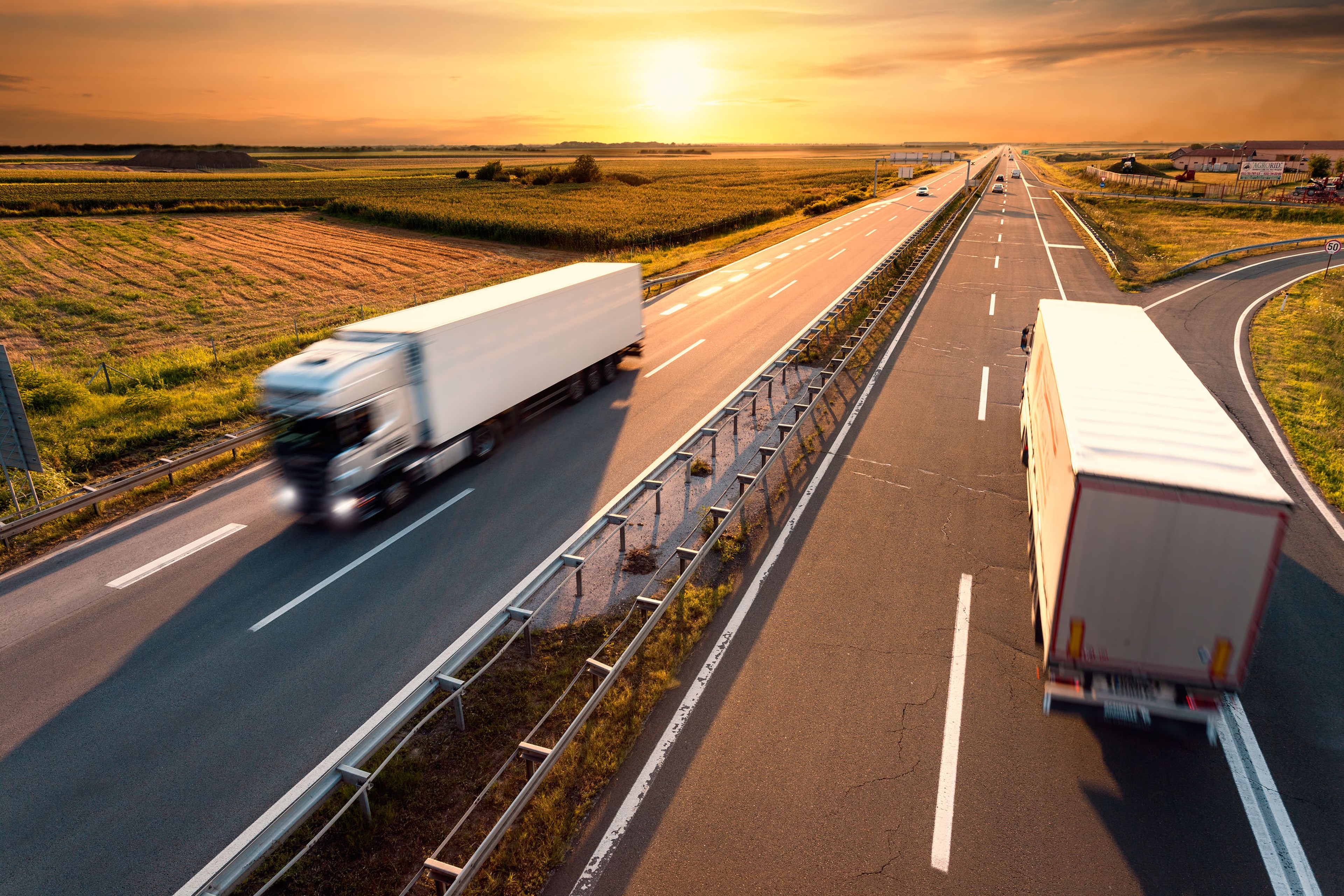 Trucks on highway