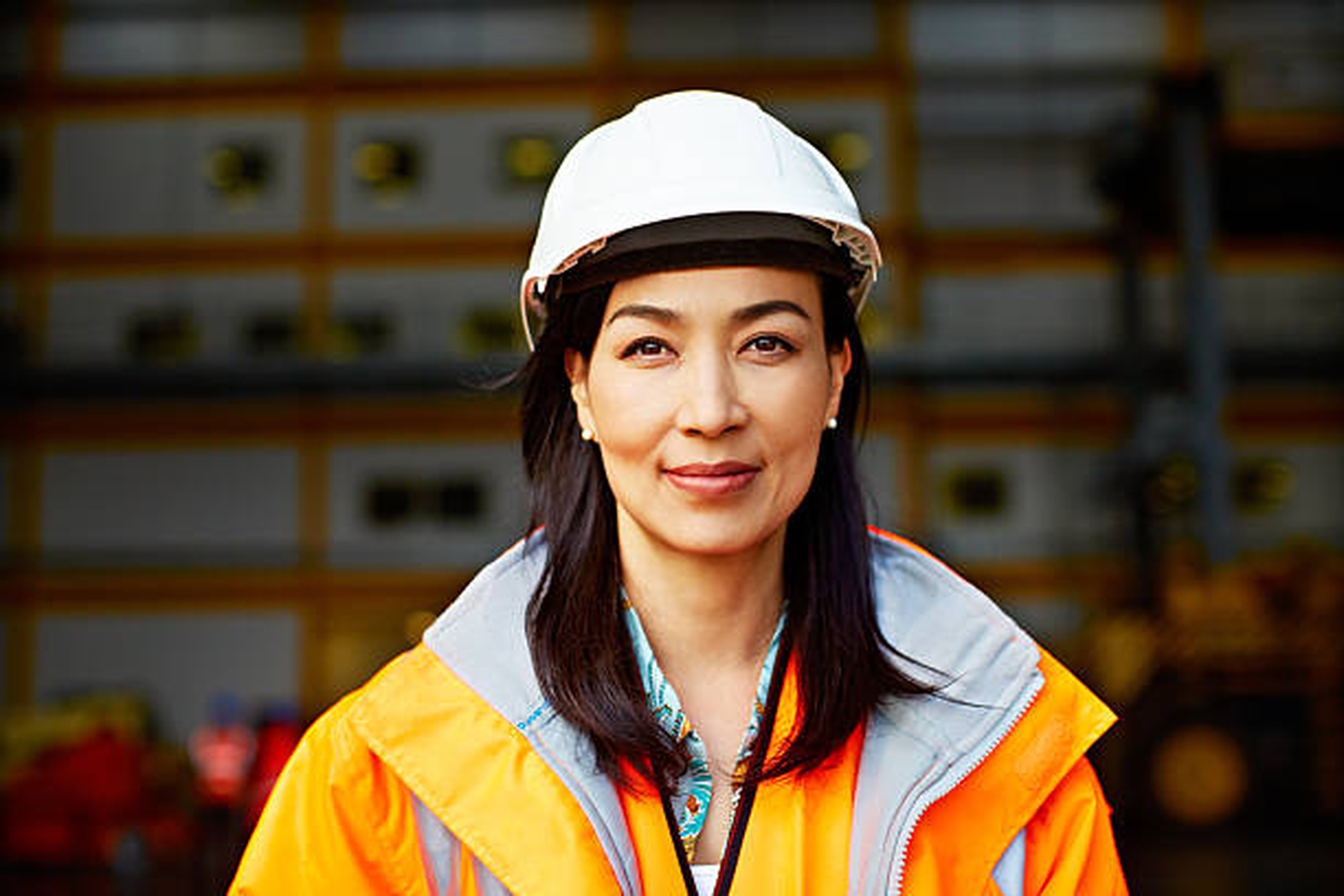 Woman smiling, confident on the safety of docks