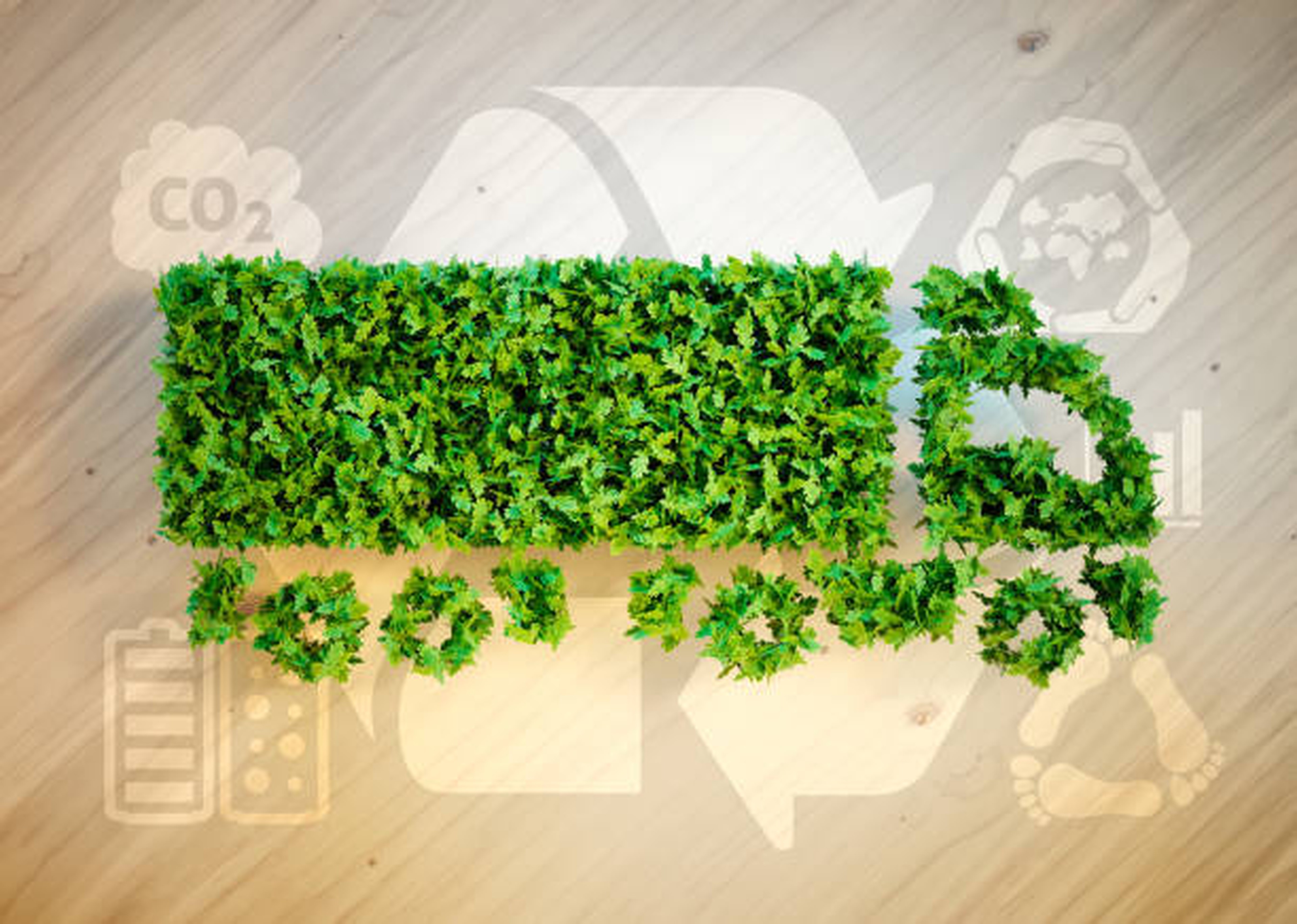 Camion vert en phase de réduction des GES et CO2