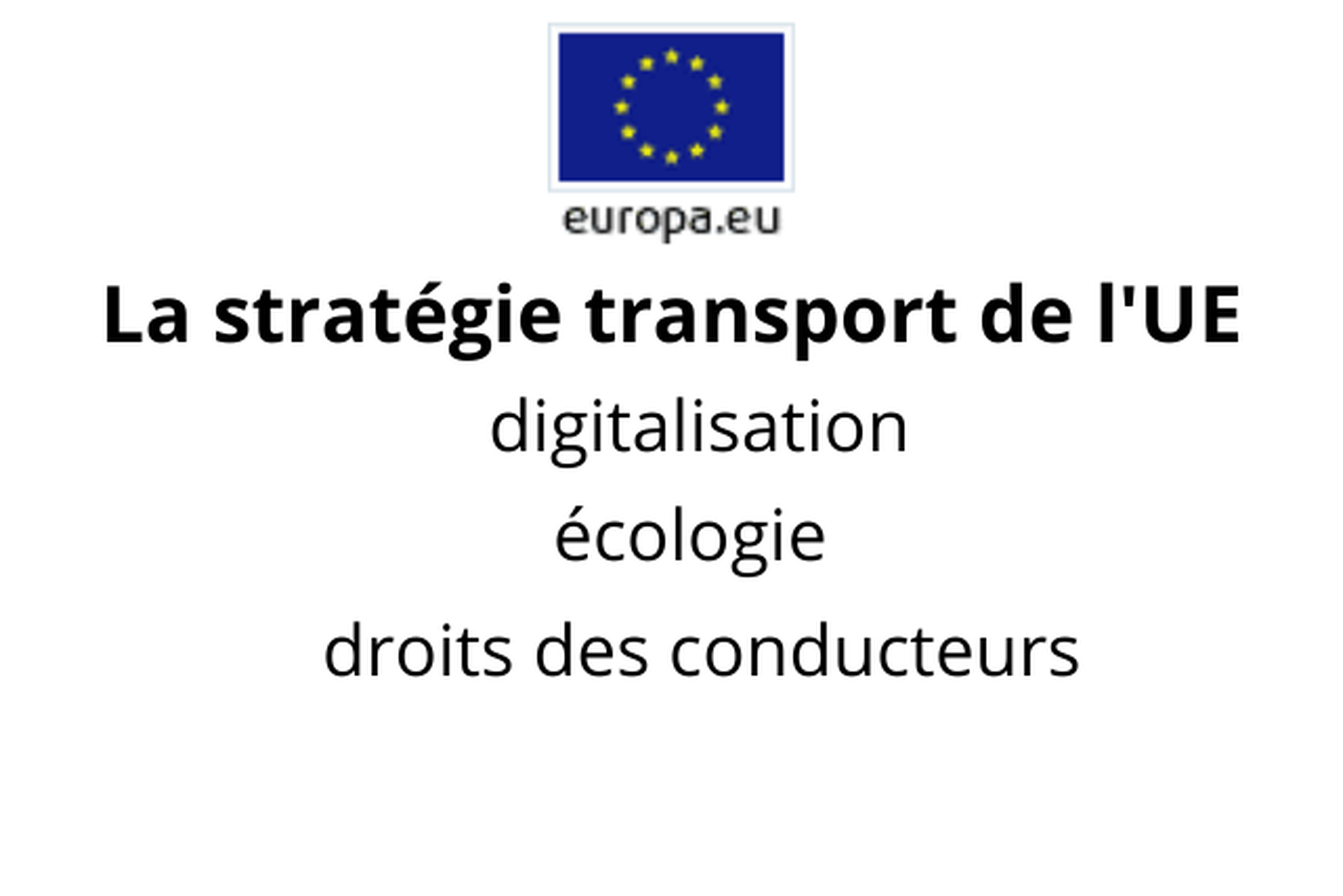 Stratégie transport de l'UE