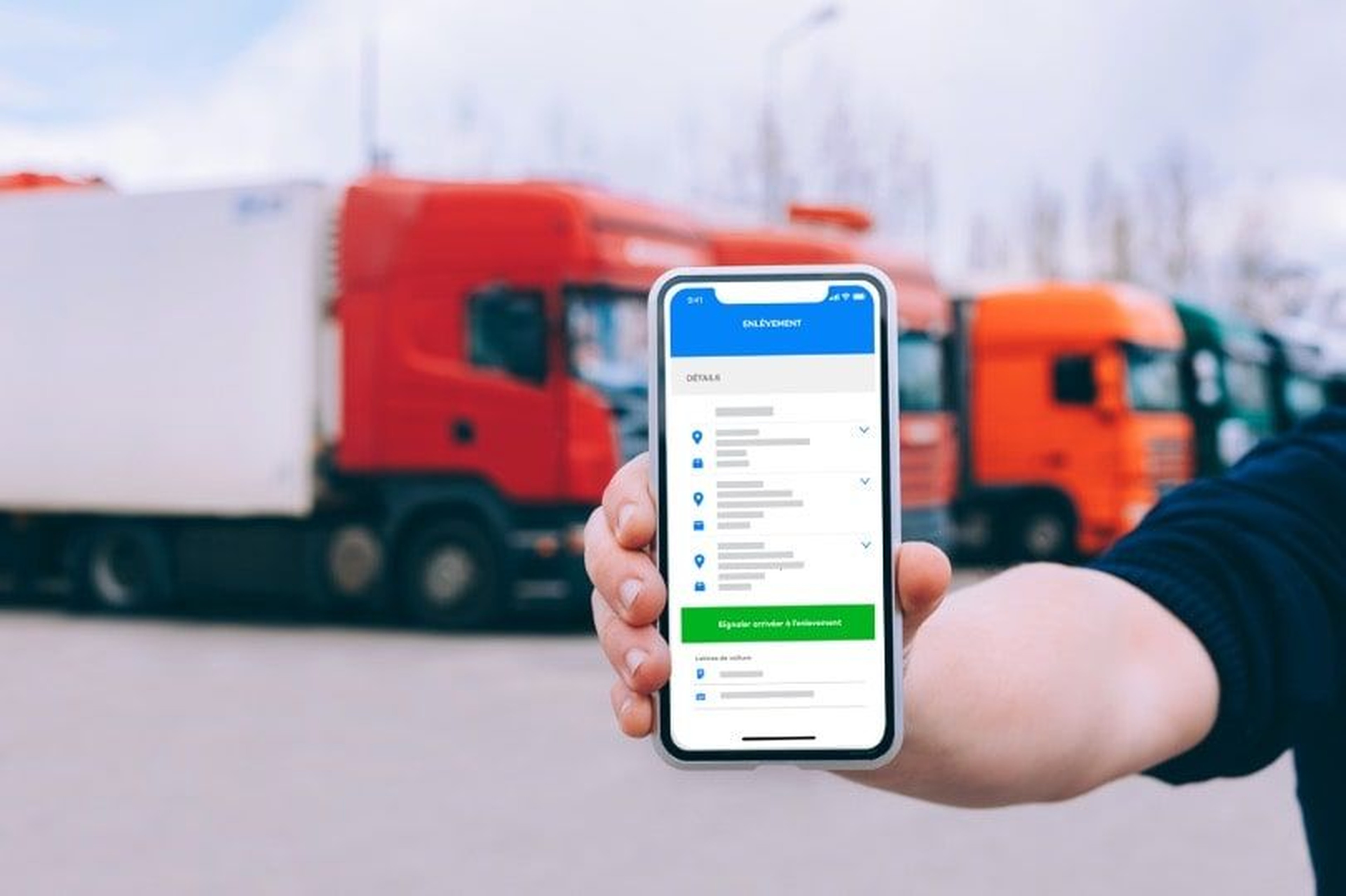 Application mobile de signature électronique devant des camions