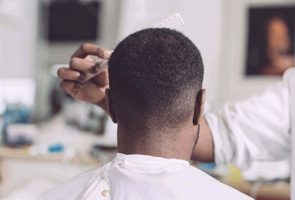 Man gets a haircut