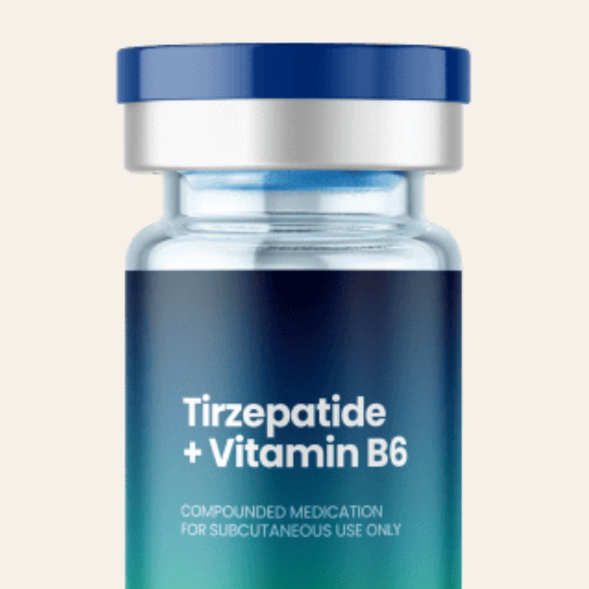 A vial of tirzepatide with B6