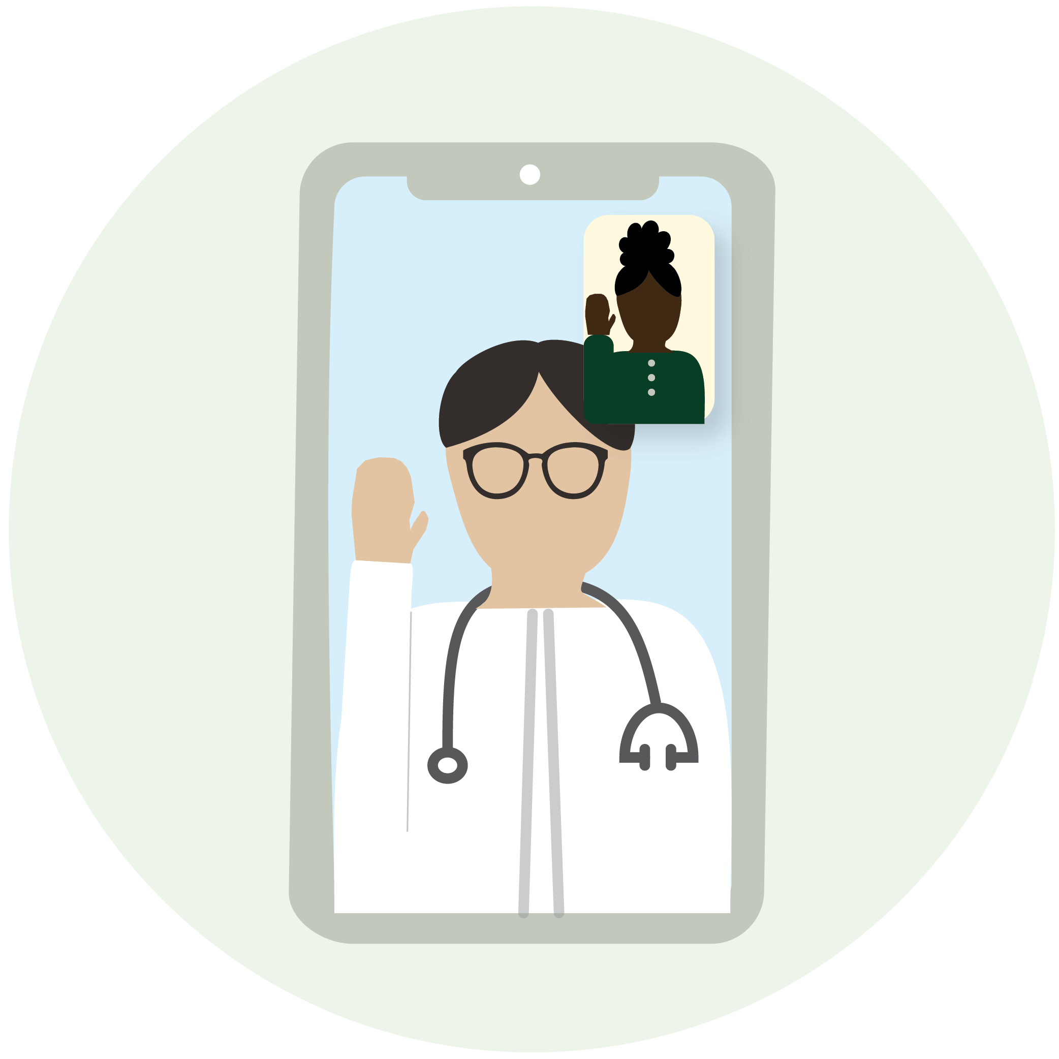 Speech bubble illustration representing talking with a licensed medical provider