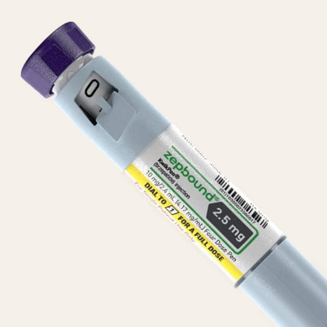 A Zepbound KwikPen multi-dose injection pen