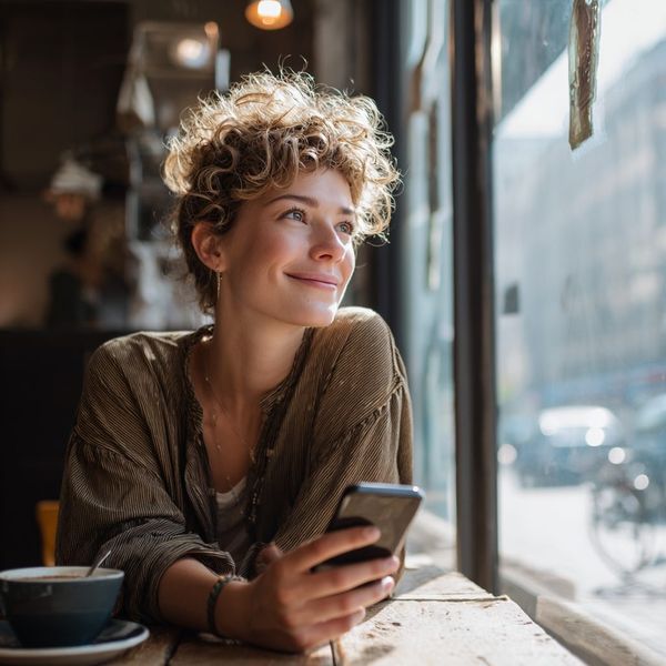 Young woman checking loan repayment costs on her smartphone