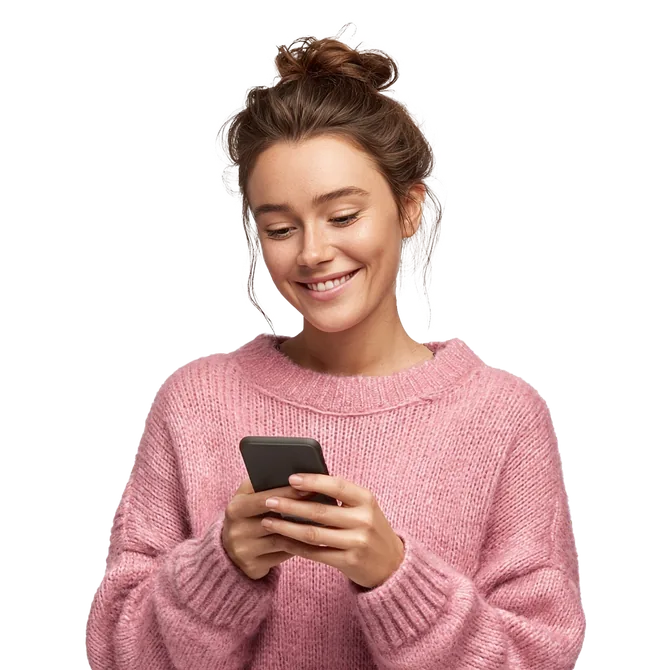 A customer checking their loan eligibility on a phone