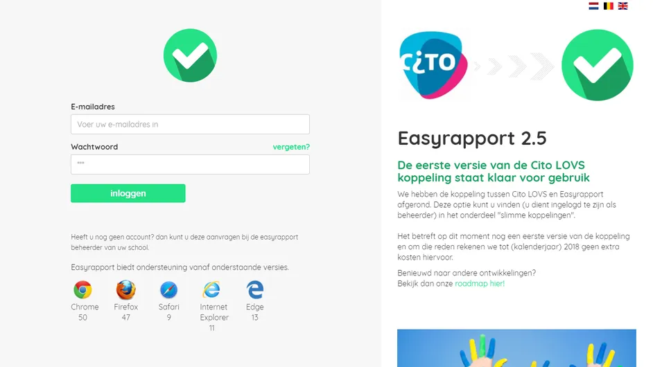 inloggen digitaal schoolrapport