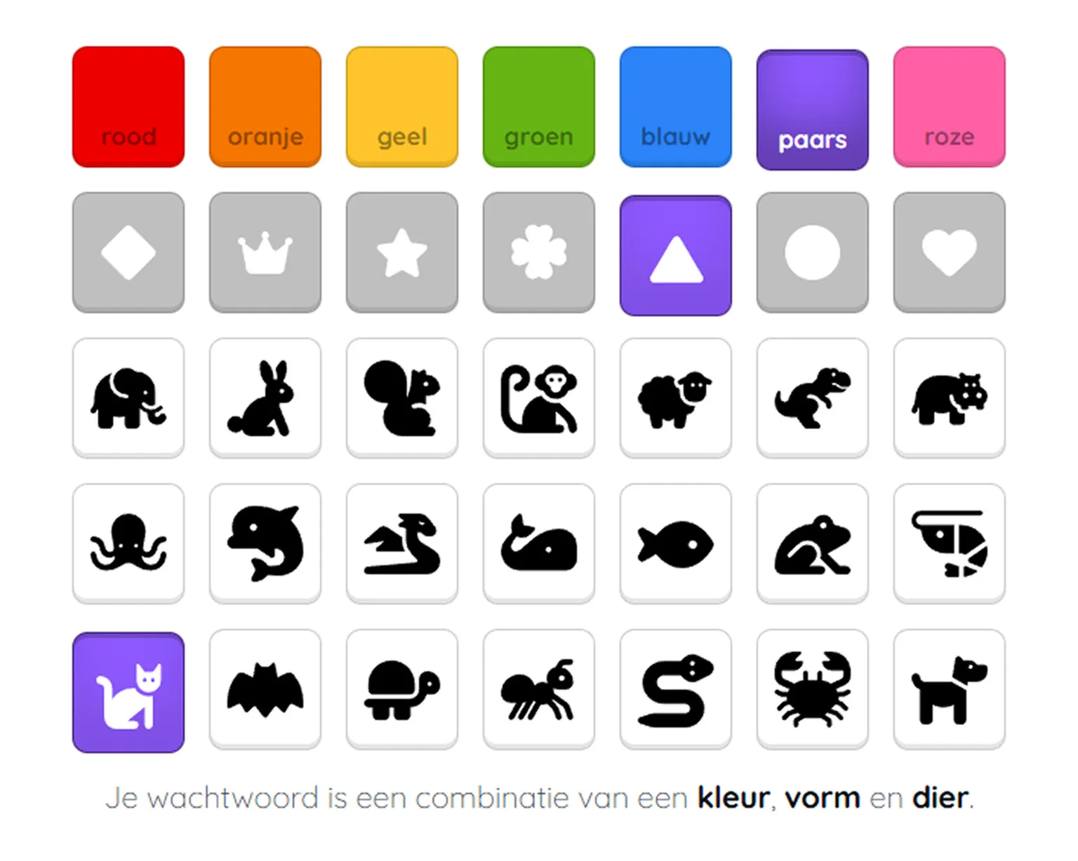 Het login scherm van Easykids