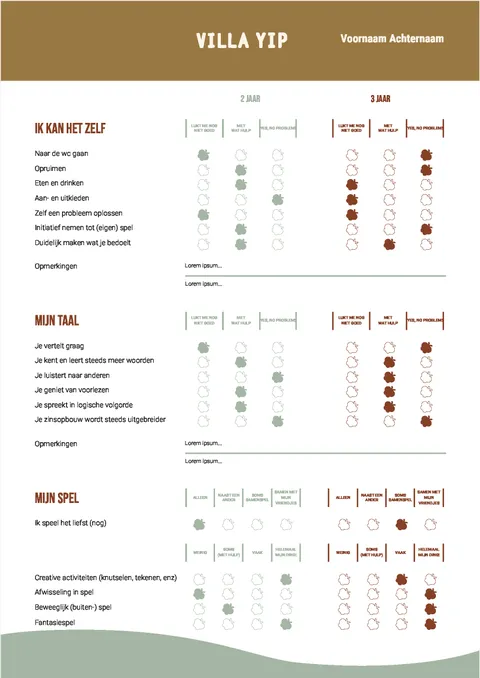 voorbeeld pagina van kinderopvang villa YIP