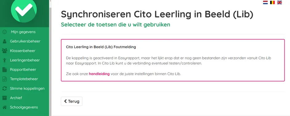 schermafbeelding foutmelding Cito