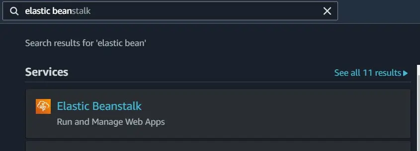 elastic beanstalk search