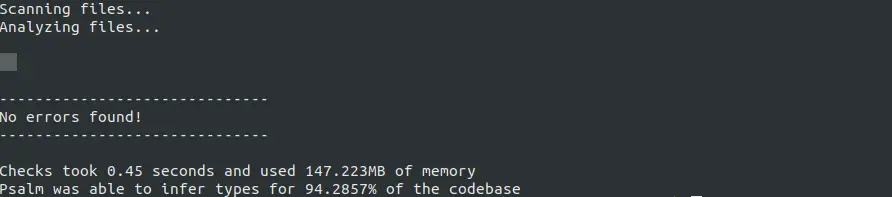 A screenshot of an output with no errors.