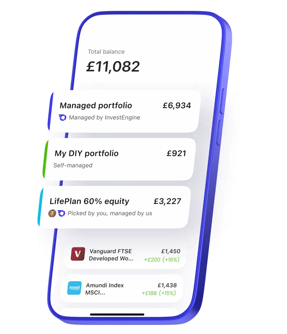 InvestEngine choices - mobile screenshot