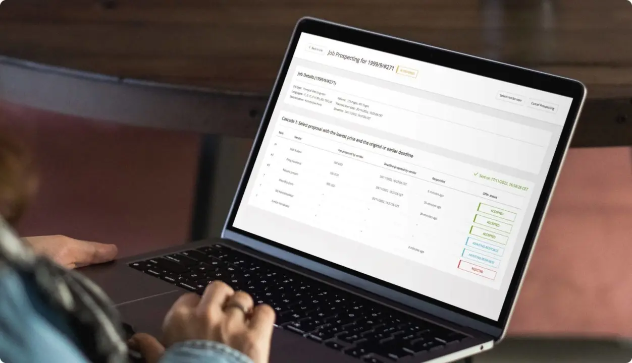 Person using a laptop