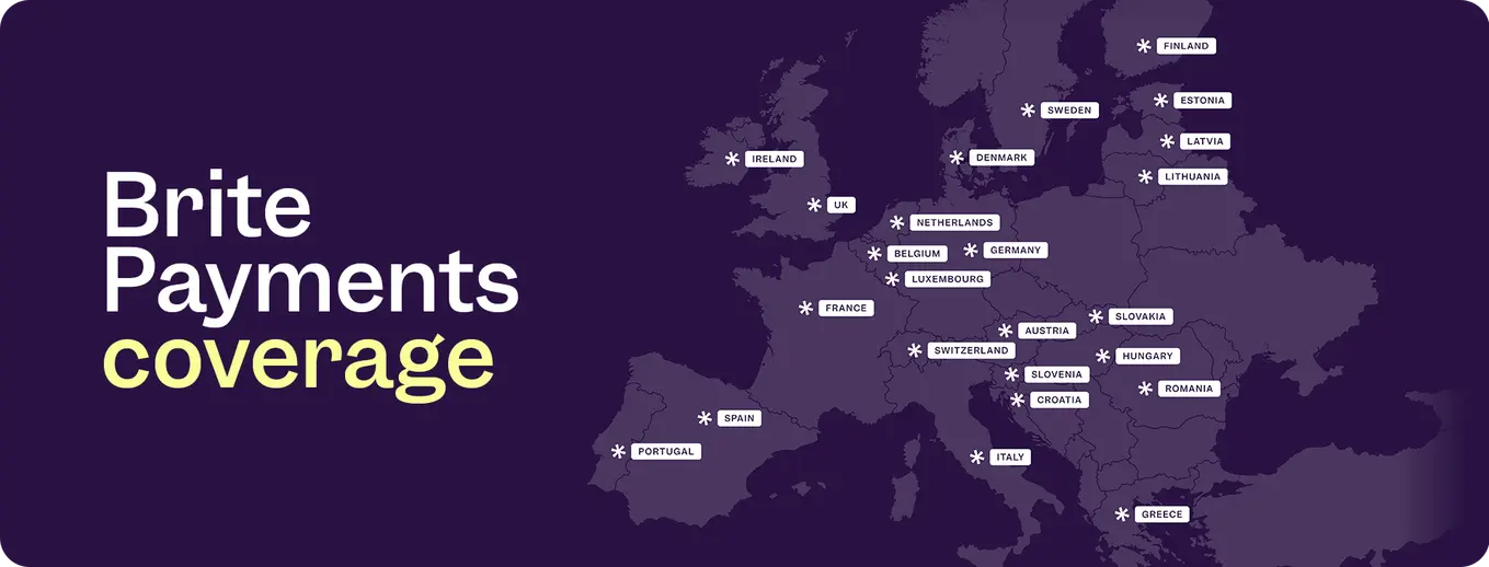 Brite payments: availability map