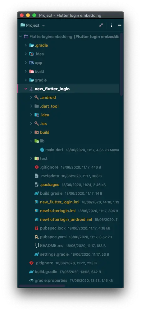 Screenshot with a Flutter app embedding