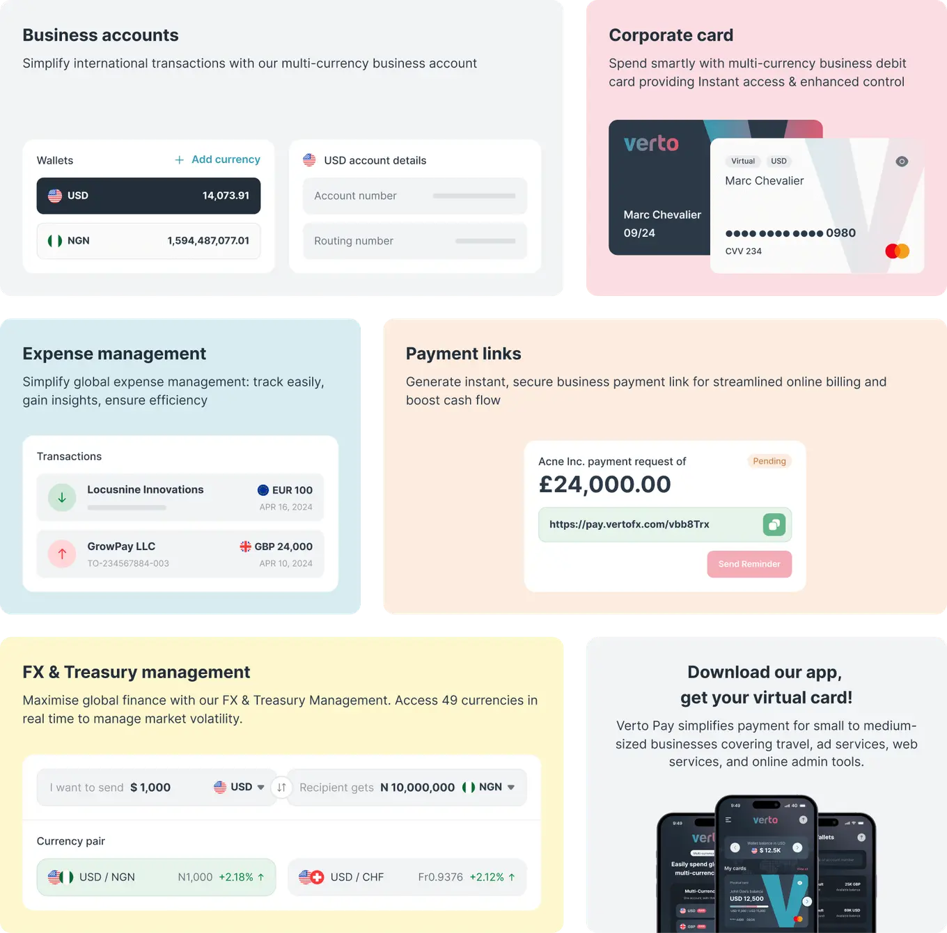 Verto's digital products