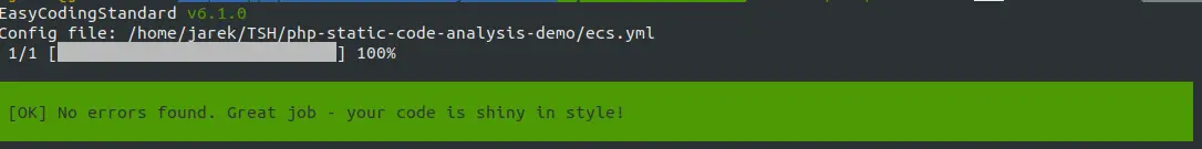 A screenshot of a command's output.