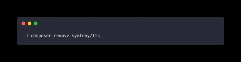 alt bash command: composer remove symfony/lts