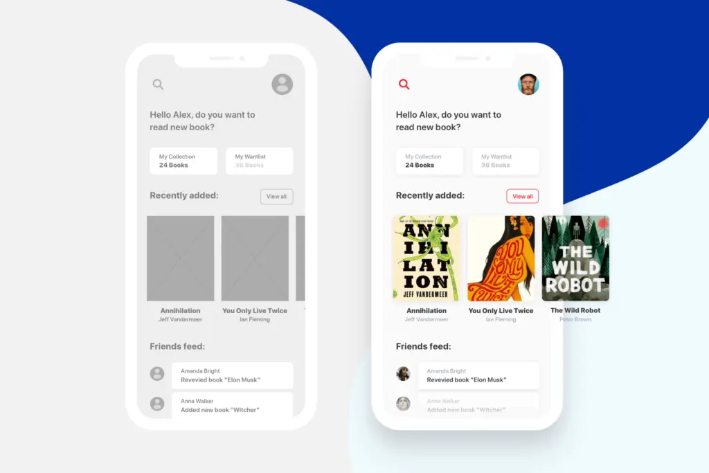 difference between UX and UI explained on a mobile phone draft application