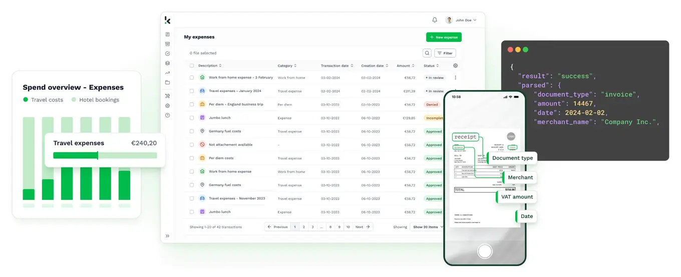 A selection of Klippa dashboards