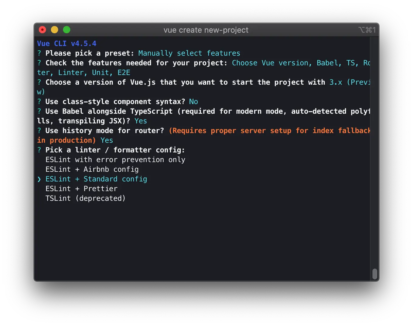 eslint config screenshot