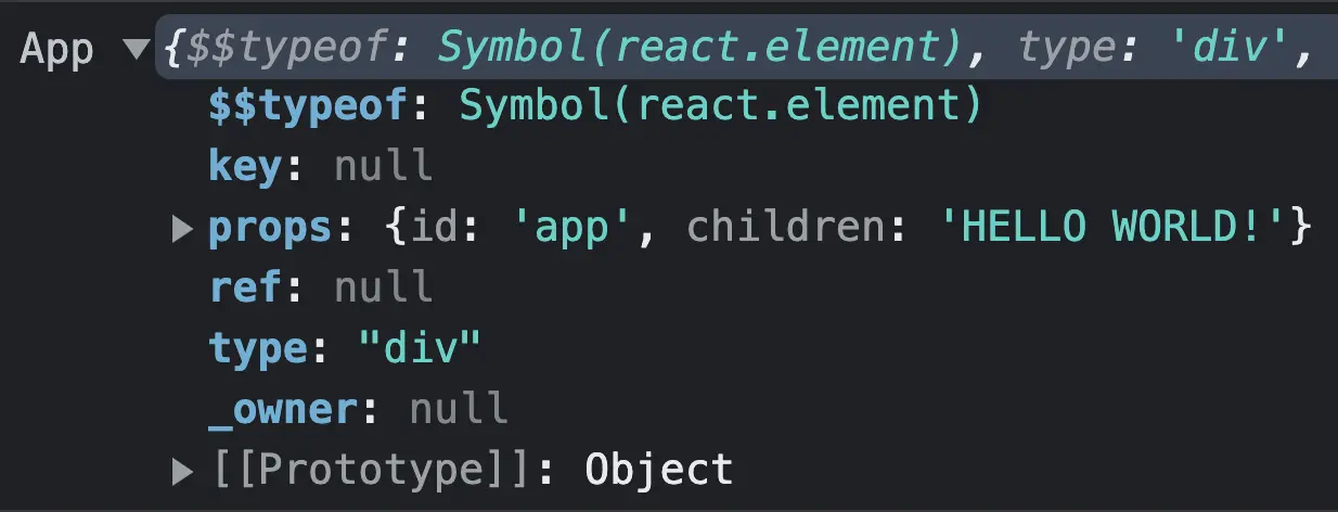 react console output