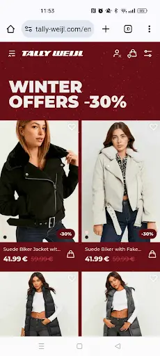 Mobile screenshot of Tally Weijl