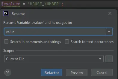 Example of a variable: language