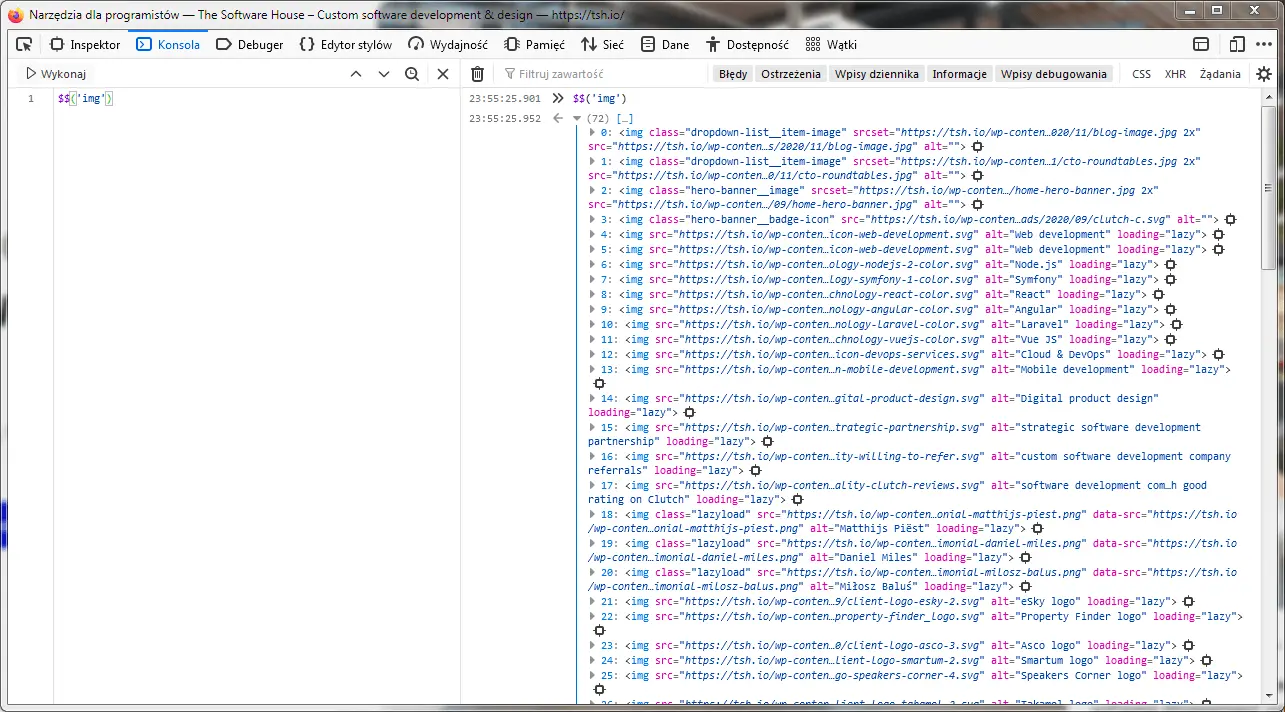 jQuery in developer console
